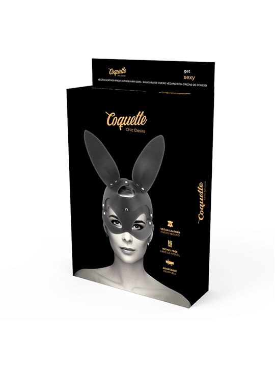 Coquette Chic Desire - Vegan Leather Mask with Rabbit Ears