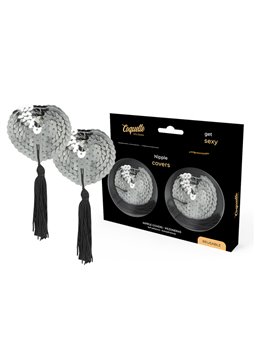 Coquette Chic Desire - Copricapezzoli Argentati Cuore con Pallets e Nappe
