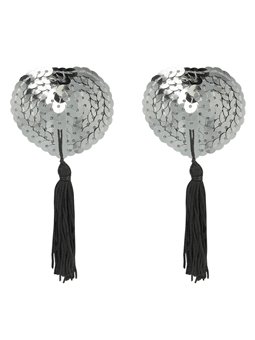Coquette Chic Desire - Copricapezzoli Argentati Cuore con Pallets e Nappe
