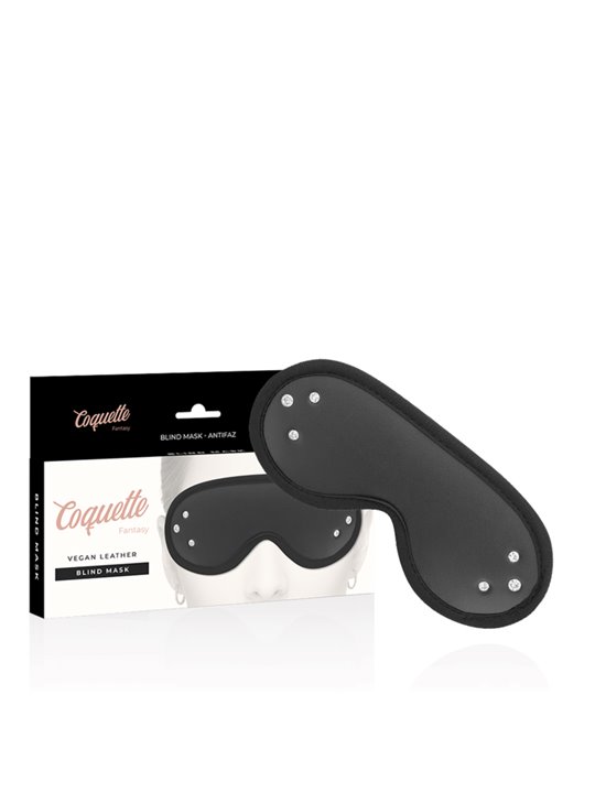 Coquette Chic Desire - Mascherina Copri Occhi Nera in Pelle Vegana