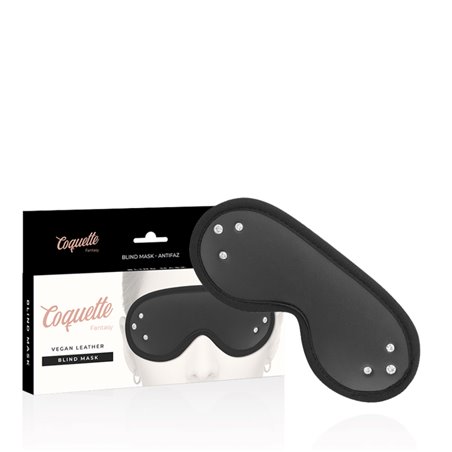 Coquette Chic Desire - Mascherina Copri Occhi Nera in Pelle Vegana