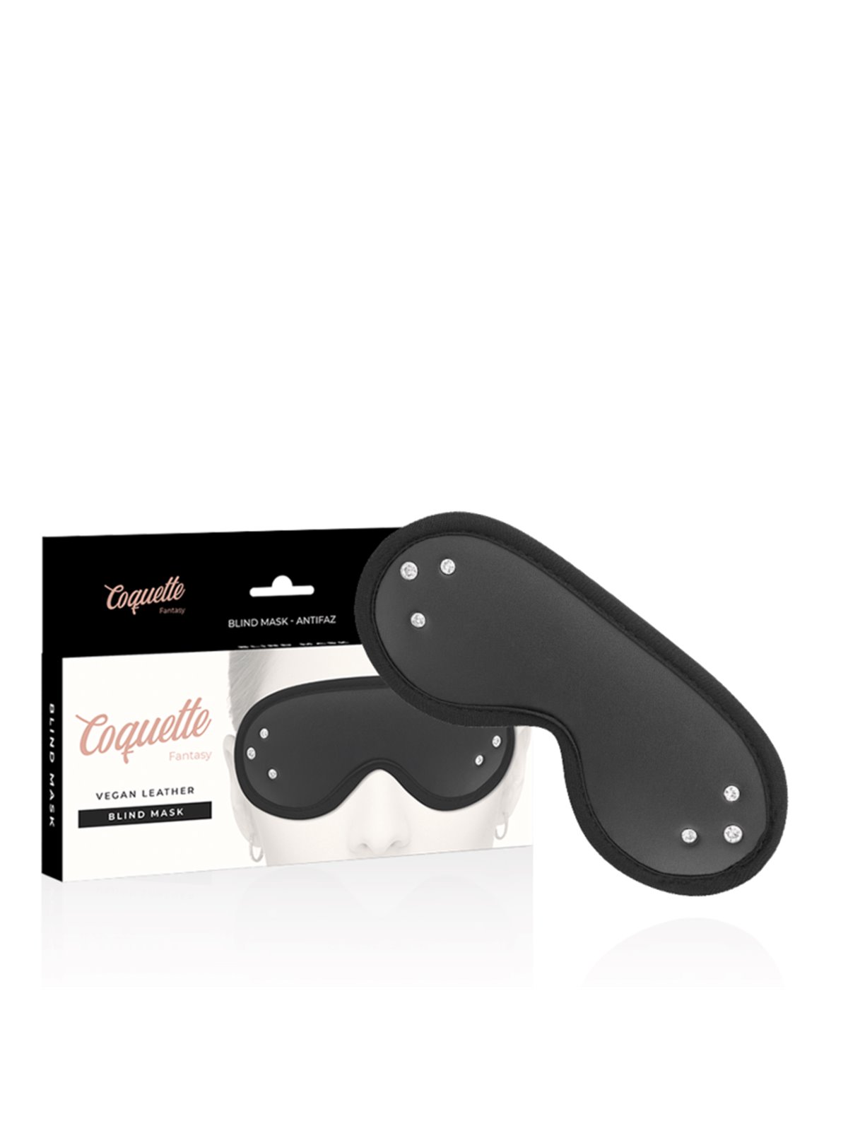 Coquette Chic Desire - Mascherina Copri Occhi Nera in Pelle Vegana