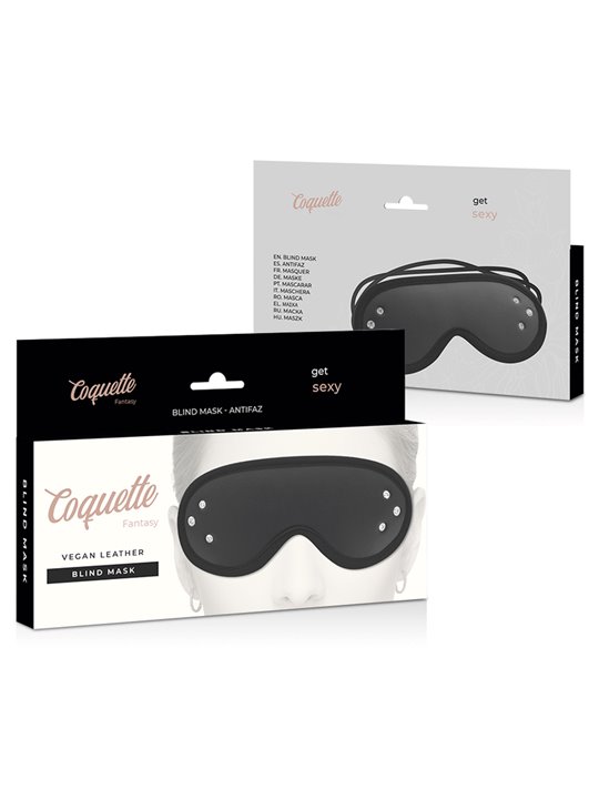 Coquette Chic Desire - Mascherina Copri Occhi Nera in Pelle Vegana