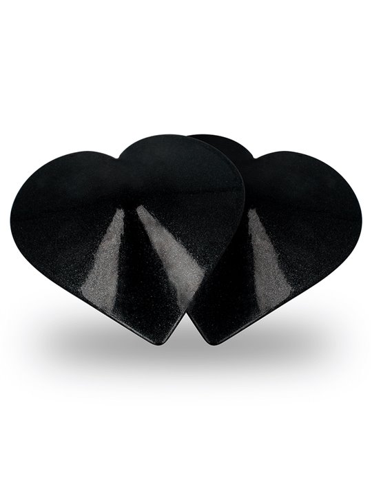 Coquette Chic Desire - Copricapezzoli Neri a Forma di Cuore