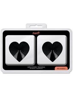 Coquette Chic Desire - Copricapezzoli Neri a Forma di Cuore