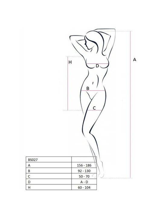 Passion - Woman Bs027 Black Dress Style Bodystocking One Size