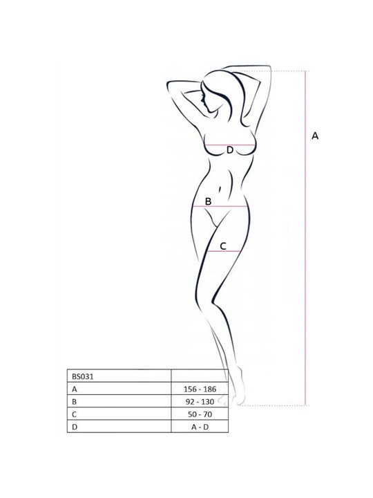 Passion - Woman Bs031 Red Bodystocking One Size