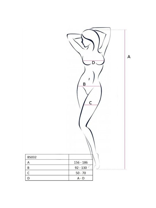 Passion Woman Bs032 Bodystocking Black One Size