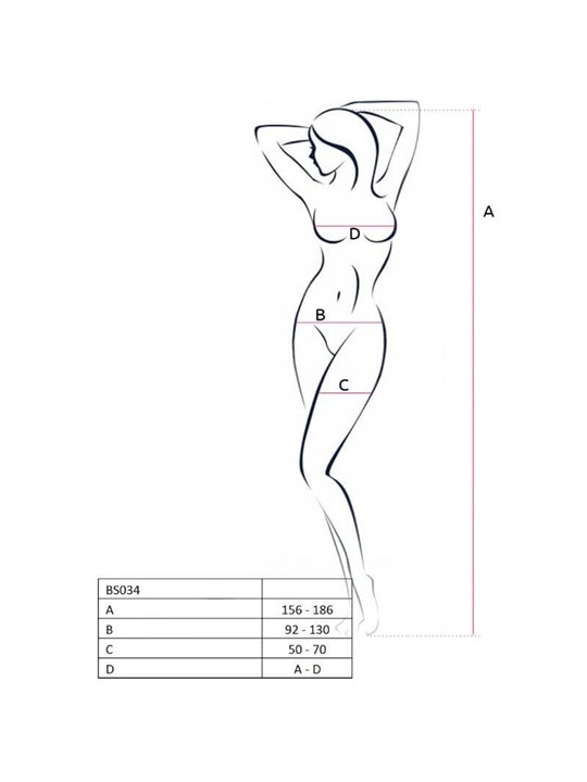 Passion - Woman Bs034 White Bodystocking One Size