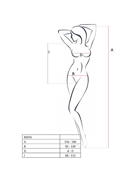 Passion - Woman Bs035 White Bodystocking One Size