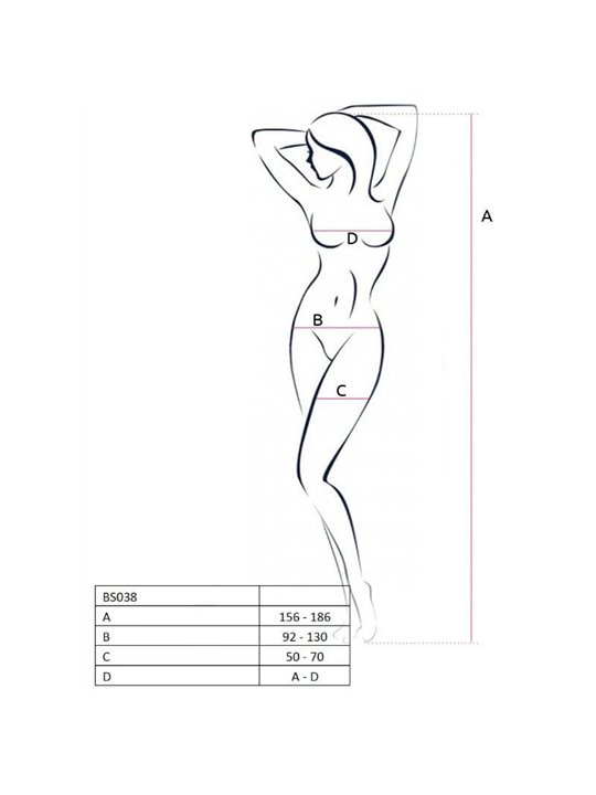 Passion - Woman Bs038 White Bodystocking One Size