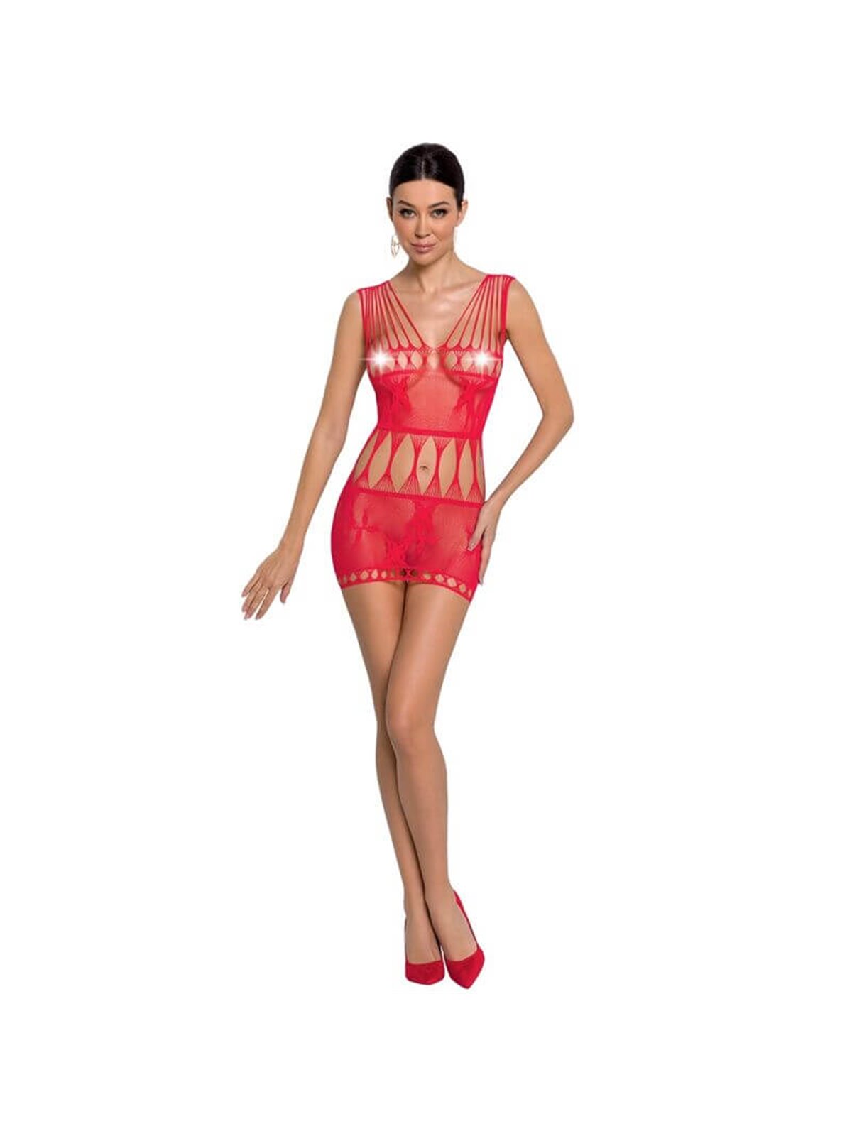 Passion - Woman Bs090 Red Bodystocking One Size
