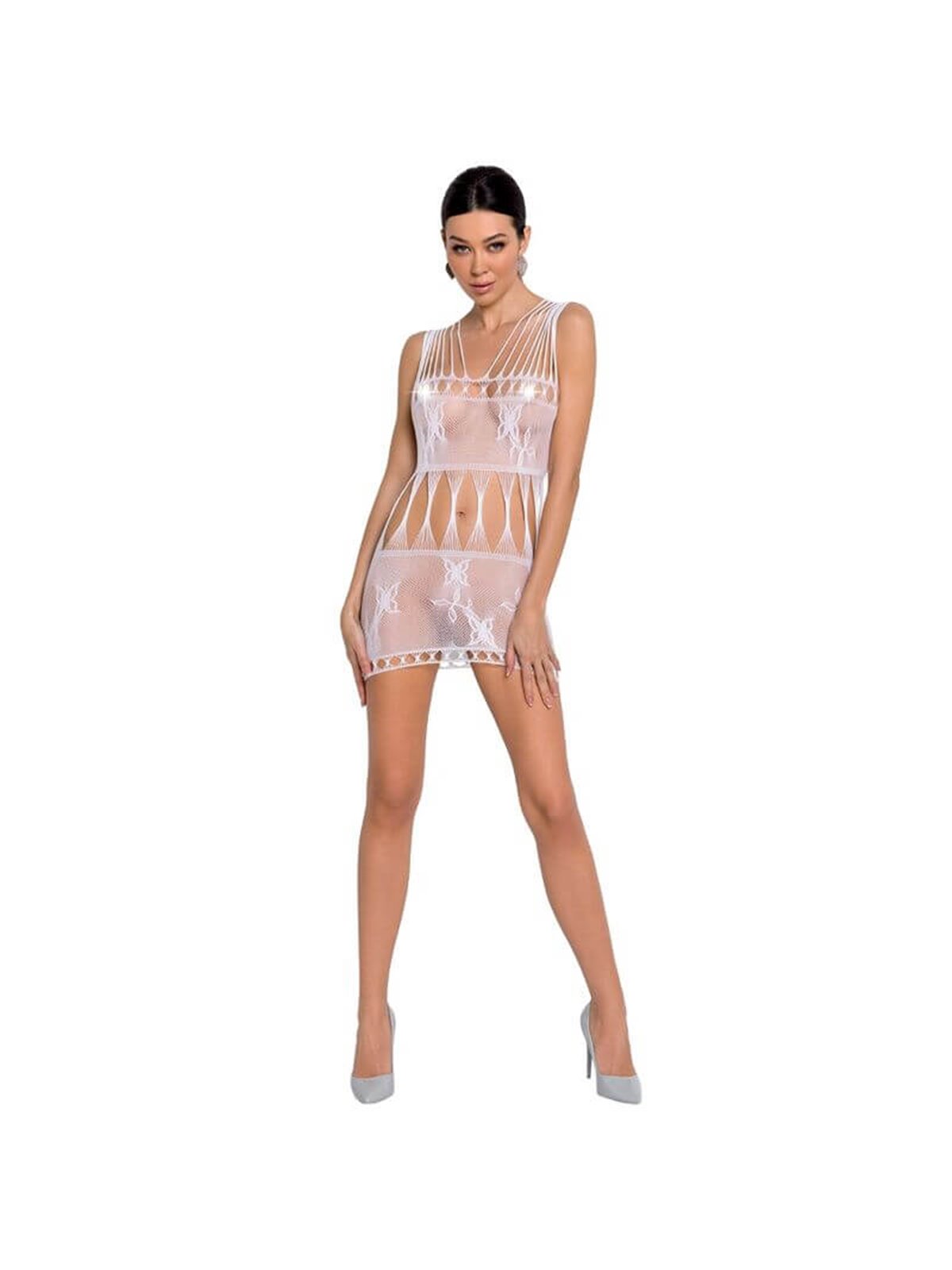 Passion Woman BS090 White Bodystocking One Size
