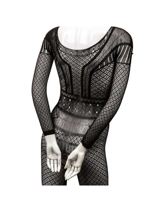 CalExotics Full Length Lace Body Suit - Bodystocking con Cavallo Aperto - Taglia Unica
