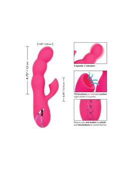 CalExotics Oceanside Orgasm - Vibratore Rabbit con Funzione Aspirazione - Fucsia