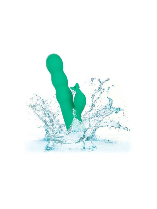 CalExotics Sonoma Satisfier - Vibratore Rabbit in Silicone con Aspirazione - Verde