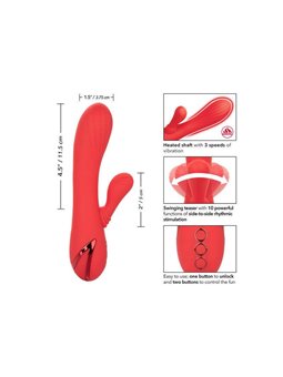 CalExotics Palisades Passion - Vibratore Rabbit Riscaldante 10 Funzioni - Rosso