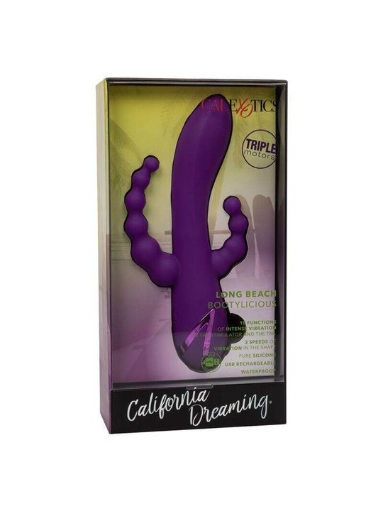 CalExotics Long Beach Bootylicious - Vibratore Rabbit Doppia Penetrazione - Viola