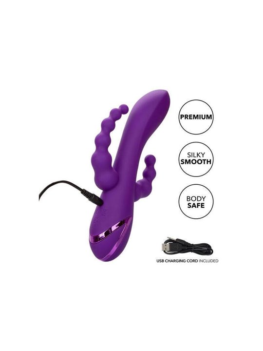 CalExotics Long Beach Bootylicious - Vibratore Rabbit Doppia Penetrazione - Viola