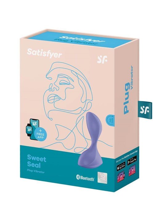 Satisfyer Sweet Seal Vibrating Plug App - Lilac