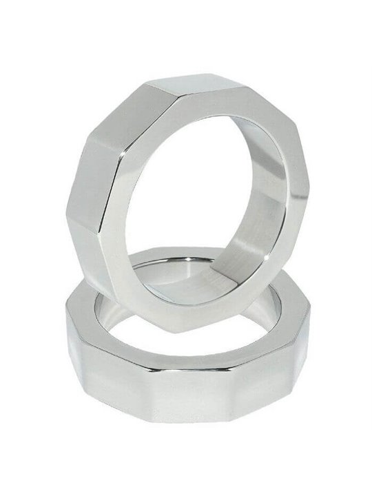 Metal Hard - Anello Fallico in Acciaio a Forma di Dado 50 MM