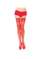 Leg Avenue - Collant Rossi Autoreggenti con Pizzo