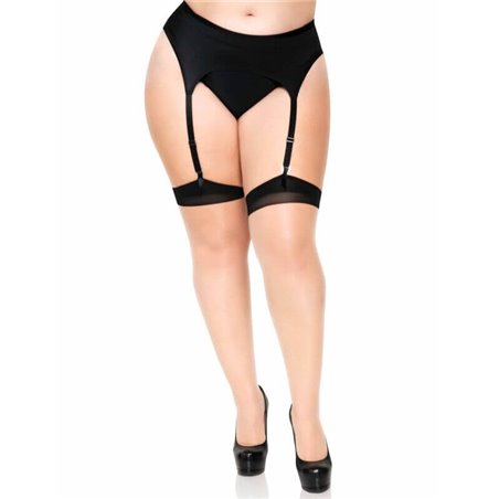 Leg Avenue - Calze Autoreggenti con Cucitura Posteriore e Tacco Cubano Plus