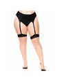 Leg Avenue - Plus Lycra Sheer 2 Tone Thigh High with Backseam and Cuban Heel