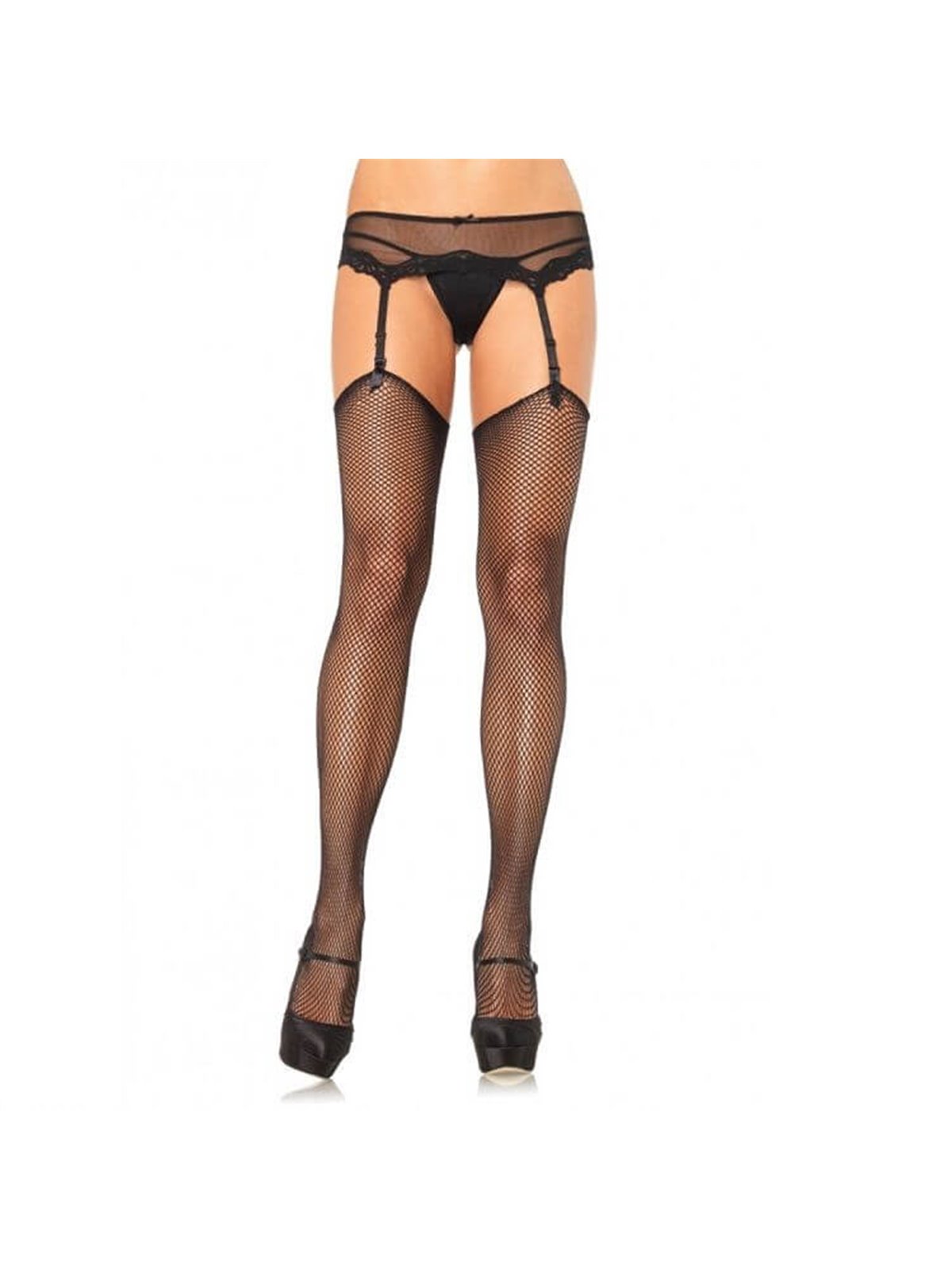 Leg Avenue - Calze a Rete in Nylon Taglia Unica Nero