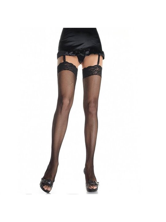 Leg Avenue - Small Net Stockings with Lace Model 1