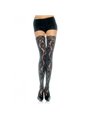Leg Avenue - Calze Velate con Balza in Pizzo Floreale Taglia Unica Nero