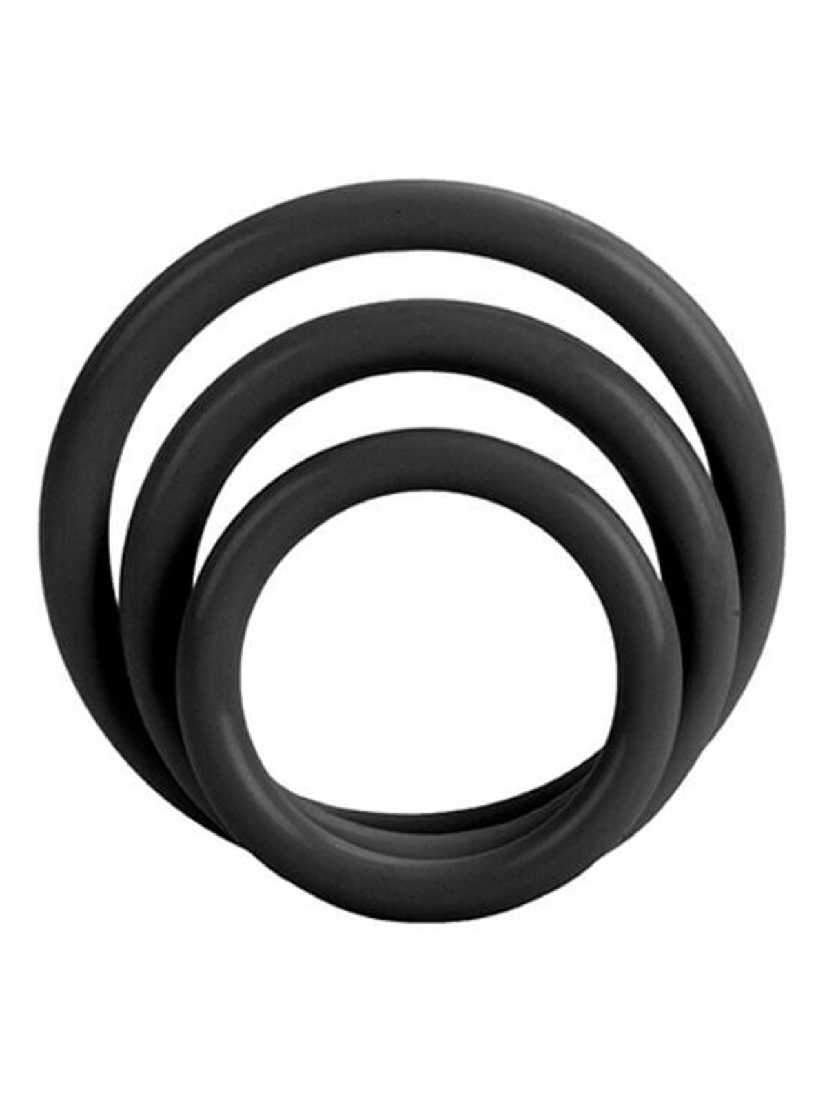 CalExotics Tri-Rings - Set di 3 Anelli Fallici in Silicone - Nero