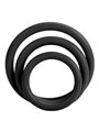 CalExotics Tri-Rings - Set di 3 Anelli Fallici in Silicone - Nero