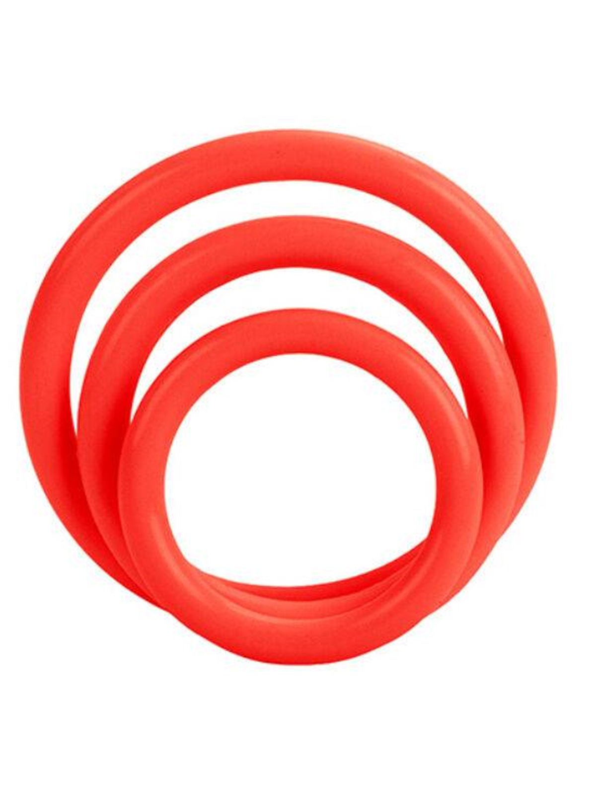 CalExotics Tri-Rings - Set di 3 Anelli Fallici in Silicone - Rosso