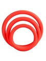 CalExotics Tri-Rings - Set di 3 Anelli Fallici in Silicone - Rosso
