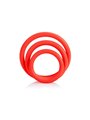 CalExotics Tri-Rings - Set di 3 Anelli Fallici in Silicone - Rosso