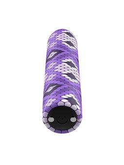 Custom Bullets - Vibratore Bullet in Silicone con Design Serpente Viola