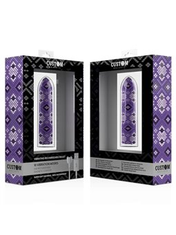 Custom Bullets - Vibratore Bullet in Silicone con Design Serpente Viola