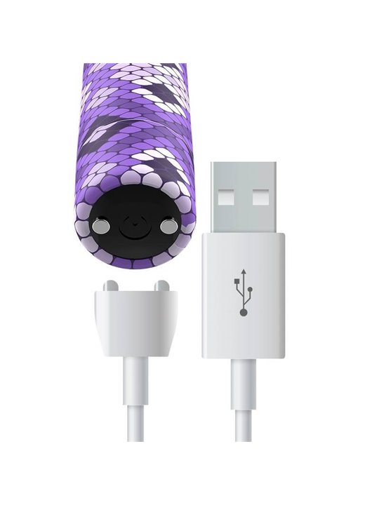 Custom Bullets - Vibratore Bullet in Silicone con Design Serpente Viola