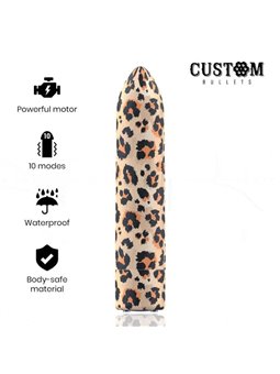 Custom Bullets - Vibratore Bullet in Silicone con Design Leopardato