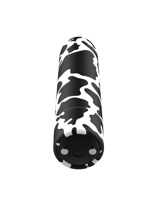 Custom Bullets - Vibratore Bullet in Silicone con Design Mucca Pezzata