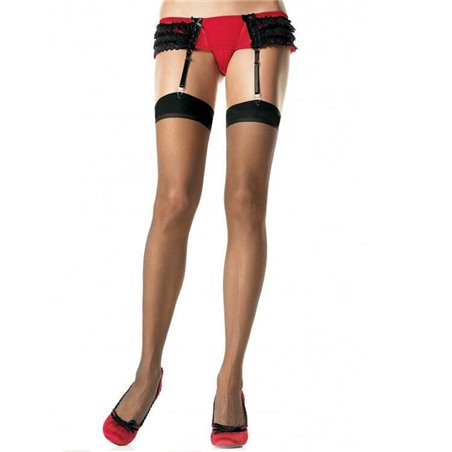 Leg Avenue - Collant Neri con Cucitura Posteriore Taglia Unica