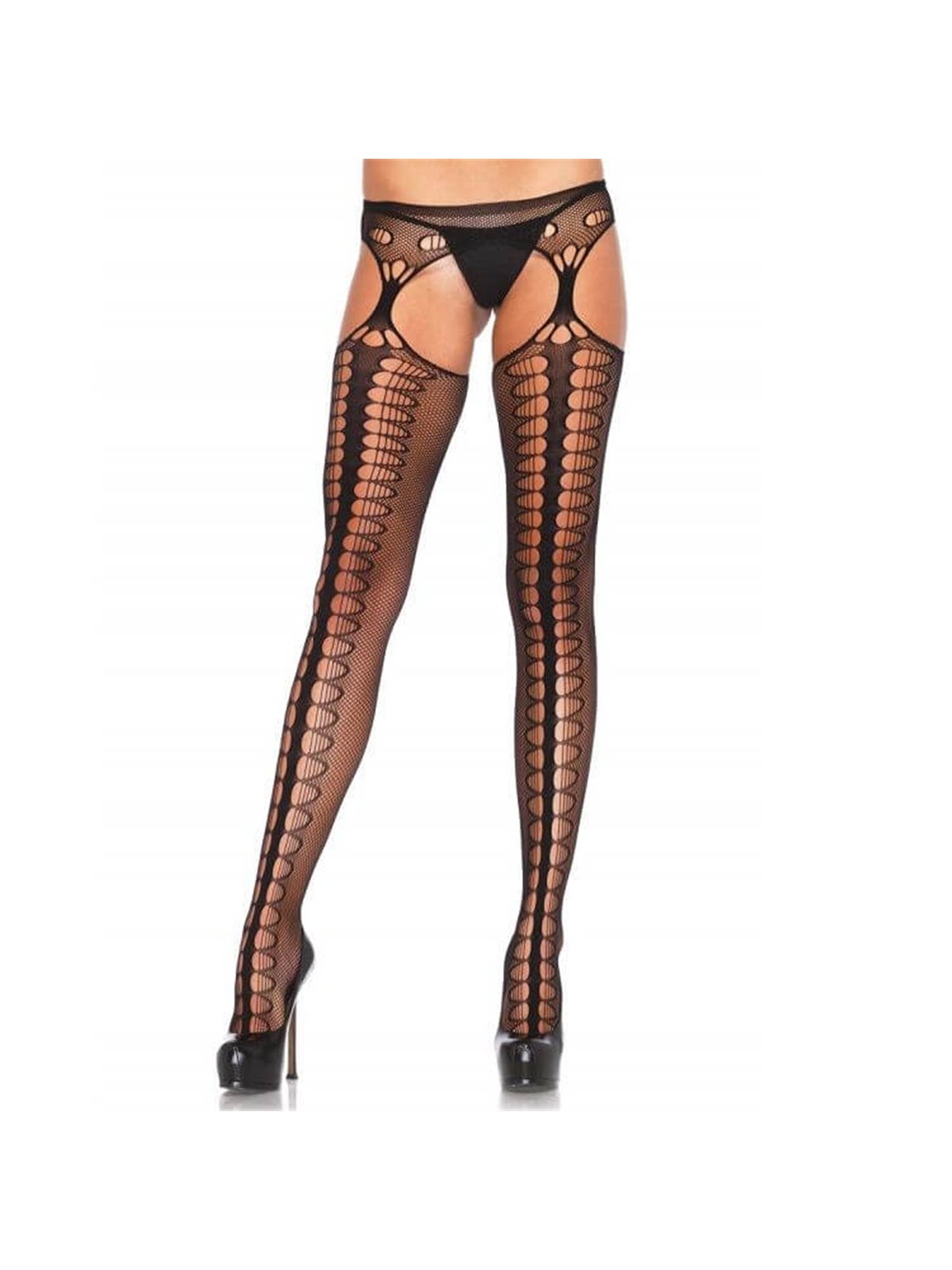 Leg Avenue - Collant con Giarrettiera Esclusivo Nero
