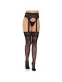 Leg Avenue - Collant Reggicalze a Vita Alta con Pizzo Taglia Unica Nero