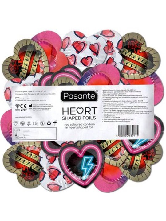 Pasante - Condoms Red Heart Shape Bag 144 Units