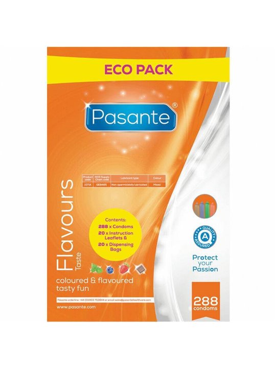 Pasante - Condoms Eco Pack Flavors Bag 288 Units