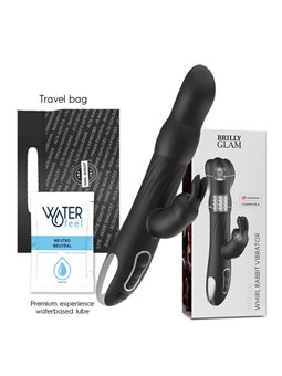 Brilly Glam Moebius - Vibratore Rabbit in Silicone con Testa Rotante - Nero