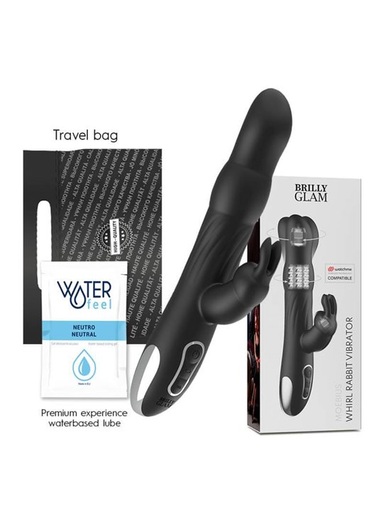 Brilly Glam Moebius - Vibratore Rabbit in Silicone con Testa Rotante - Nero