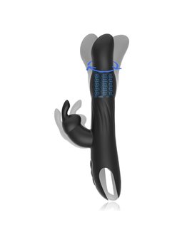 Brilly Glam Moebius - Vibratore Rabbit in Silicone con Testa Rotante - Nero
