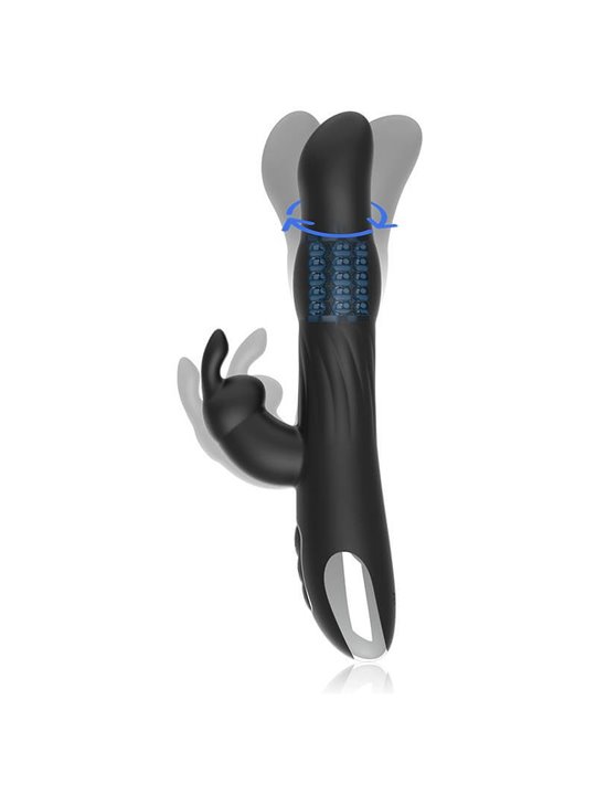 Brilly Glam Moebius - Vibratore Rabbit in Silicone con Testa Rotante - Nero